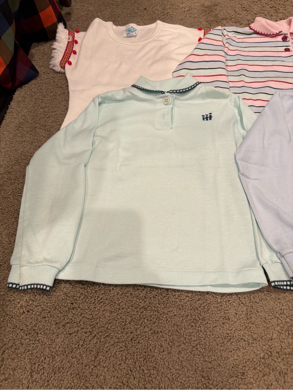 Vintage 1980s Health-Tex Girls Striped Long Sleeve Toddler Tops Size 6X USA - Picture 6 of 16